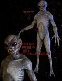Midnight Studios "Area 51 Intruder" Professional Alien Halloween Prop - 7 Foot Tall