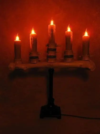 Skeletons And More "Candelabra Table Top Halloween Prop W/ 5 Flicker Candles" Haunted House Lighting 4 Skeletons And More "Candelabra Table Top Halloween Prop W/ 5 Flicker Candles" Haunted House Lighting - Image 2