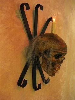 Skeletons And More "Corpsed Head Skull Wall Sconce" Haunted House Lighting -Costume Types Shop corpsed head skull wall sconce haunted house lighting 23696398465