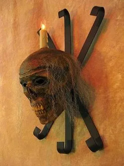 Skeletons And More "Corpsed Head Skull Wall Sconce" Haunted House Lighting -Costume Types Shop corpsed head skull wall sconce haunted house lighting 23696398593
