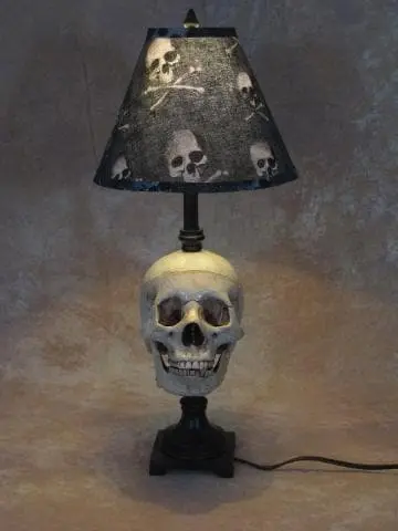 Skeletons And More "Desk Lamp With Life-size Skull And Bone Shade" Haunted House Lighting 4 Skeletons And More "Desk Lamp With Life-size Skull And Bone Shade" Haunted House Lighting - Image 2