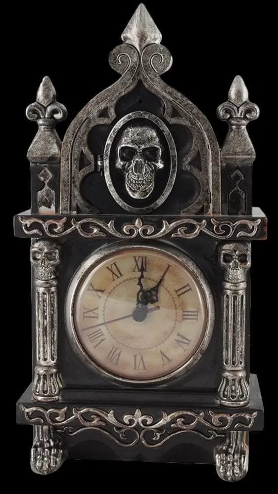 Morris Haunted Raven Clock Animated Prop 3 Morris Haunted Raven Clock Animated Prop