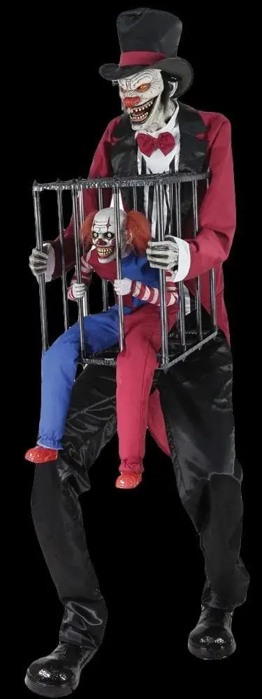 Morris "Rotten Ringmaster With Clown" Electric Animated Halloween Prop 3 Morris "Rotten Ringmaster With Clown" Electric Animated Halloween Prop