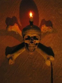 Skeletons And More "Skull/Femur Bone Wall Sconce" Haunted House Lighting -Costume Types Shop skull femur bone wall sconce haunted house lighting 23613103873
