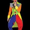 Morris "Spanky Stripes Clown" Costume (Adult L) -Costume Types Shop spanky stripes clown value halloween costume adult l 14203801370672