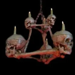 Buckeys Boneyard "Two-Tiered Skull/Bone Chandelier" Haunted House Lighting